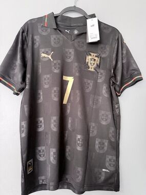 Puma Portugal Black and Gold Football Jersey - No. 7